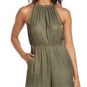Olive Green Halter Neck Dress